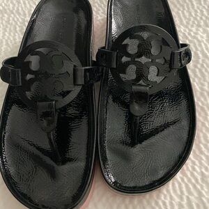 Tory Burch Black Patent leather sandals